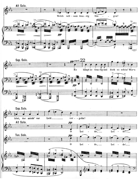 music example showing bars 294-307 of Das klagende Lied: Der Speilmann