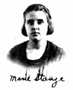 b&w passport photograph of Marie Stange (head an shoulders)