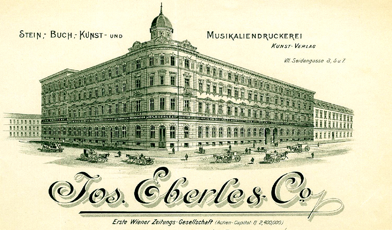 Facsimile of an idealised image of the Eberle & Co. printing works on Seidengasse, used on the firm's headed paper, c. 1899