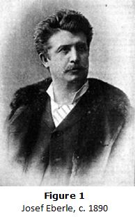 b&w half-length portrait of Josef Eberle, c. 1890