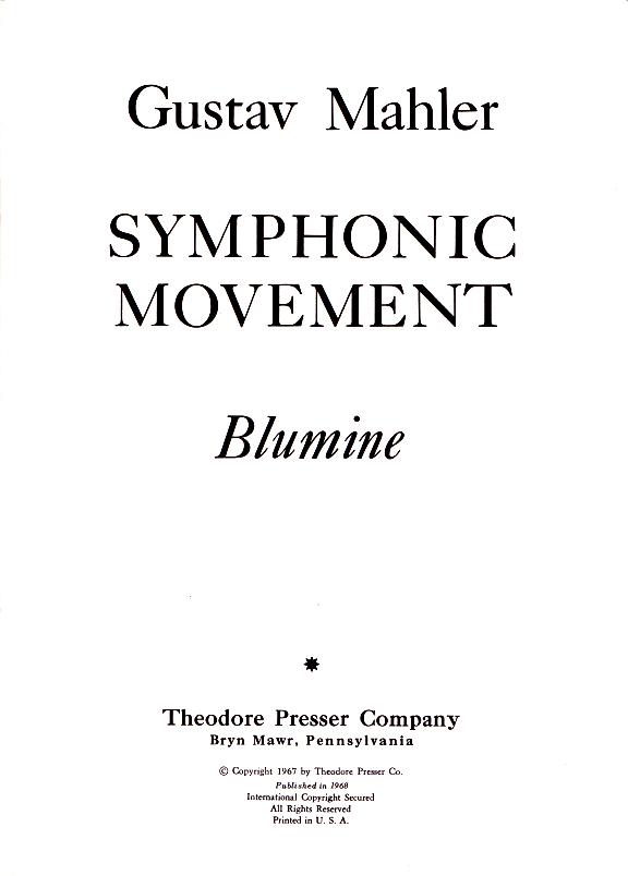 a facsimile of the title page of the first edition of Blumine