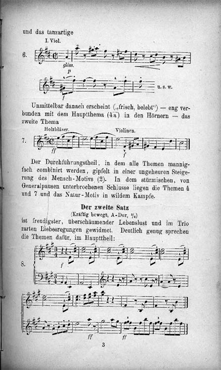 B & W image of an annotated programme note on Symphony No.1, 16 December 1898, p. 3
