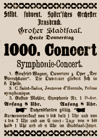 Facsimile of an advert for the concert