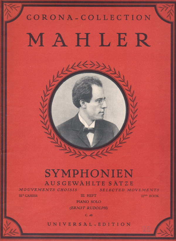 colour facsimile of the front wrapper of the Mahler volume, Corona-Collection C. 48
