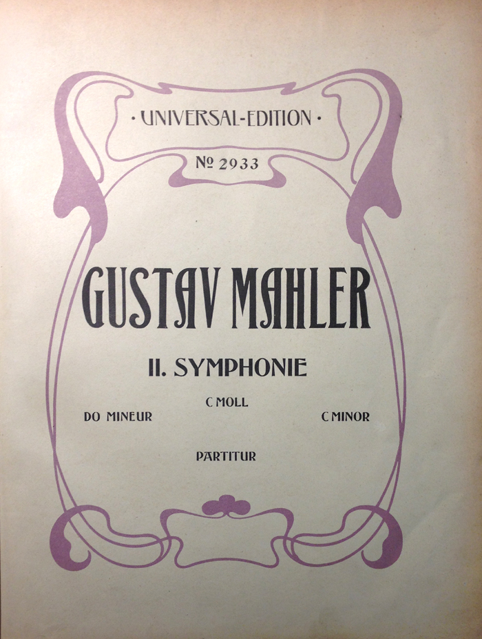 Facsimile of the front wrapper of the second edition of the full score of the Second Symphony