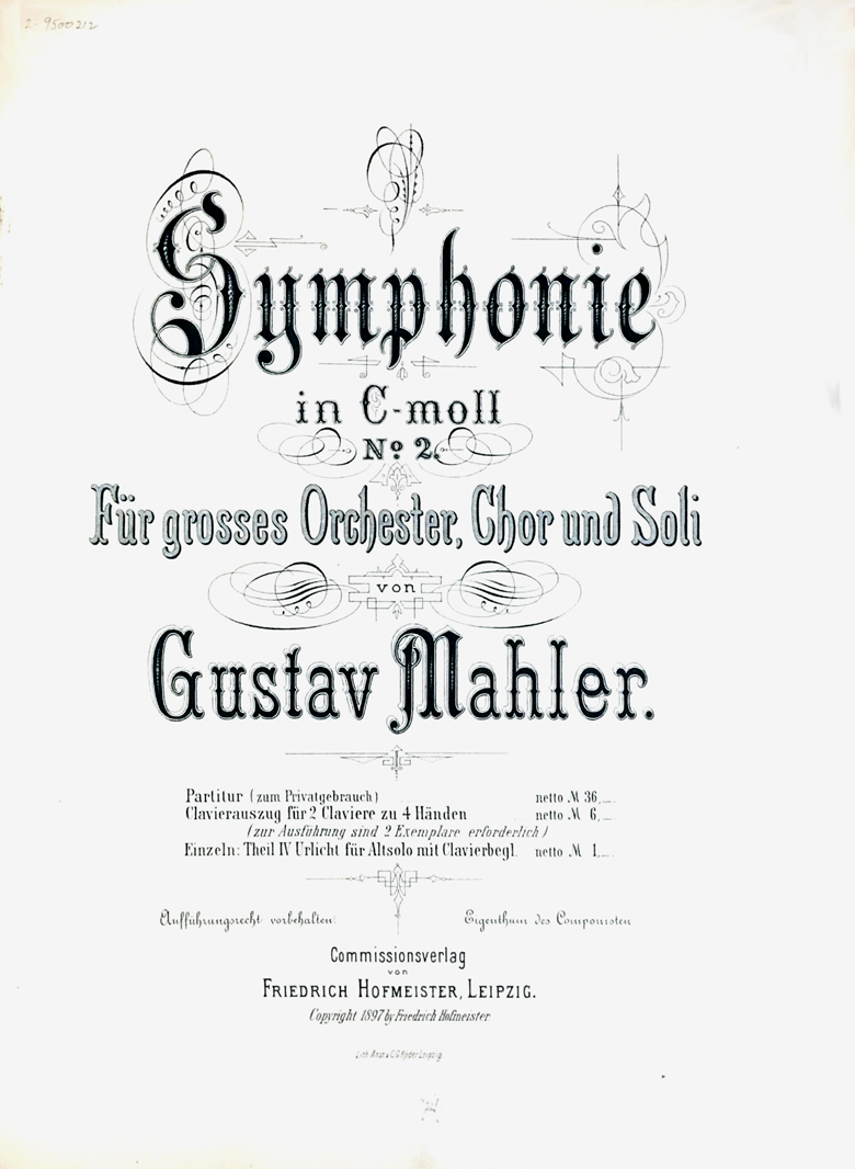 Facsimile of the full score, first edition (1897), title page