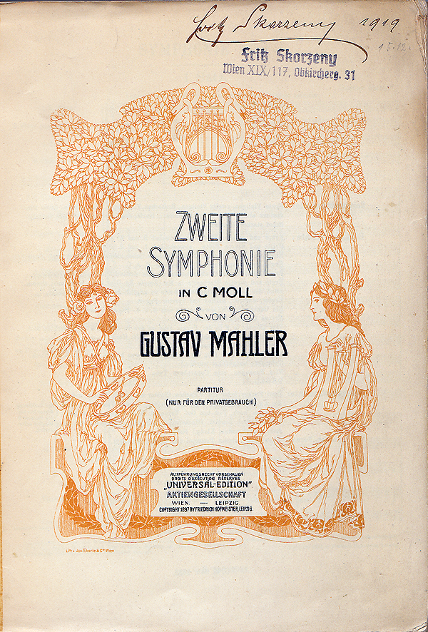 Colour image of the title page of a late issue of the study score